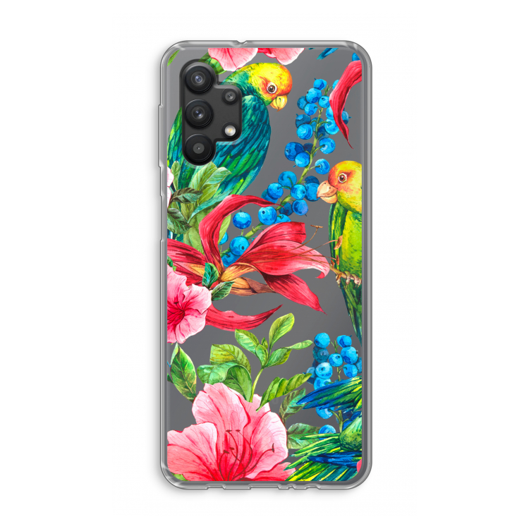 Papegaaien: Samsung Galaxy A32 5G Transparant Hoesje