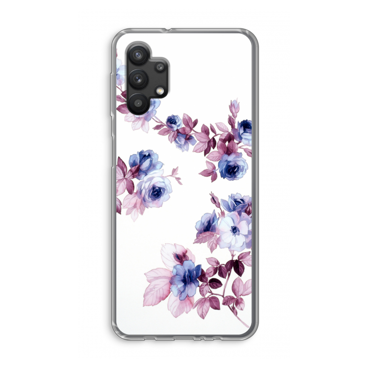 Waterverf bloemen: Samsung Galaxy A32 5G Transparant Hoesje