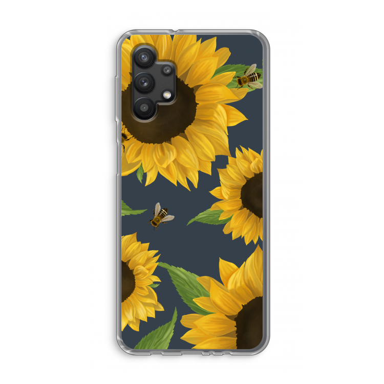Sunflower and bees: Samsung Galaxy A32 5G Transparant Hoesje