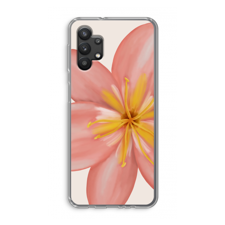 Pink Ellila Flower: Samsung Galaxy A32 5G Transparant Hoesje