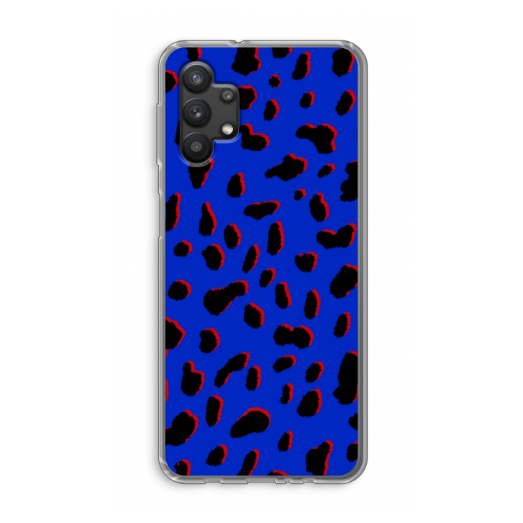 Blue Leopard: Samsung Galaxy A32 5G Transparant Hoesje