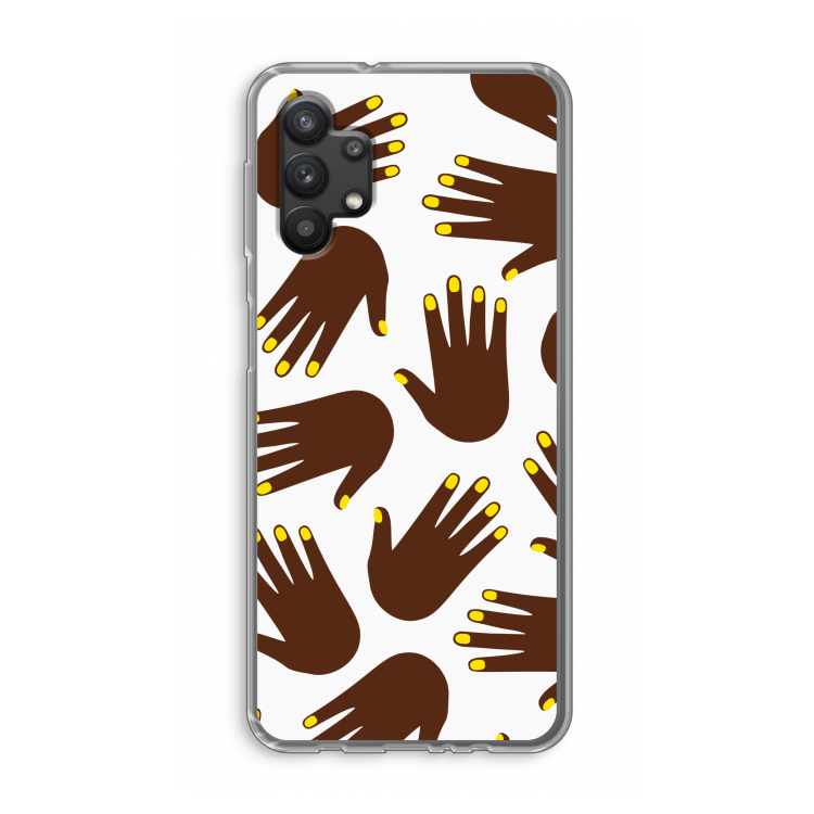 Hands dark: Samsung Galaxy A32 5G Transparant Hoesje