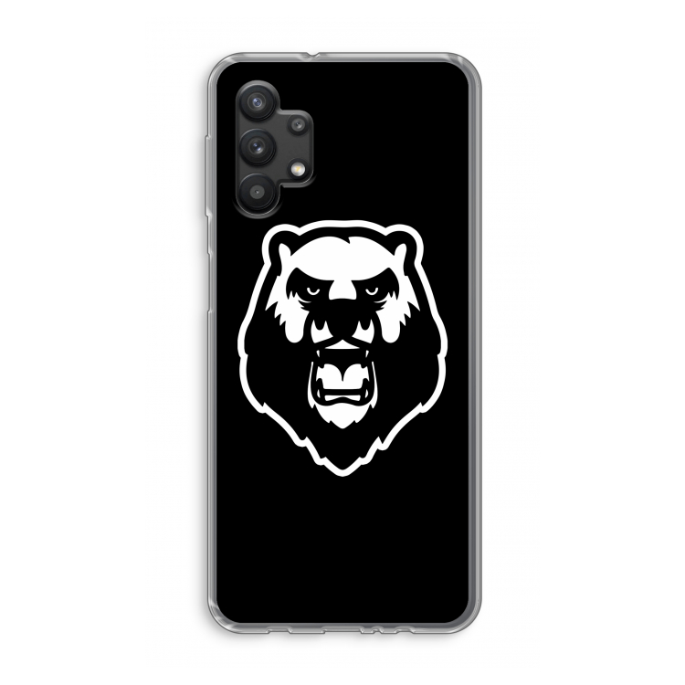 Angry Bear (black): Samsung Galaxy A32 5G Transparant Hoesje