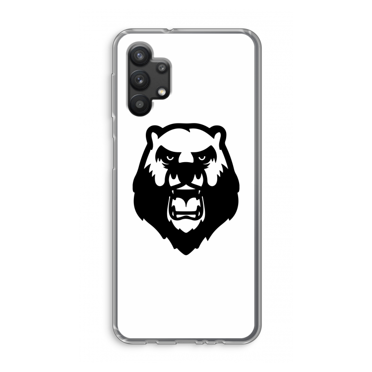 Angry Bear (white): Samsung Galaxy A32 5G Transparant Hoesje