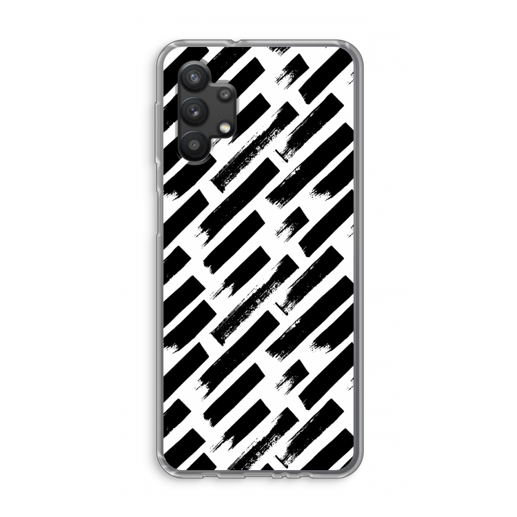 Zwarte vegen: Samsung Galaxy A32 5G Transparant Hoesje