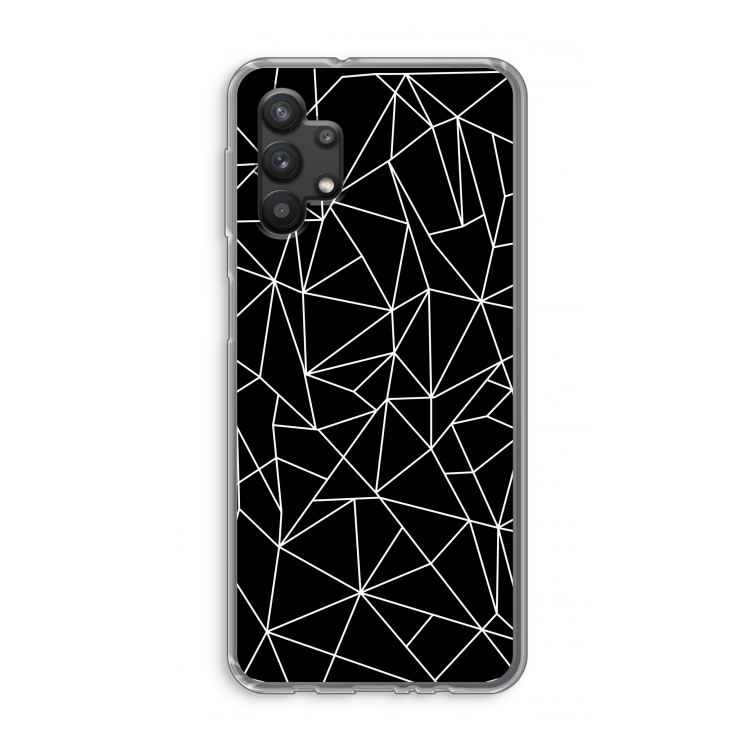 Geometrische lijnen wit: Samsung Galaxy A32 5G Transparant Hoesje