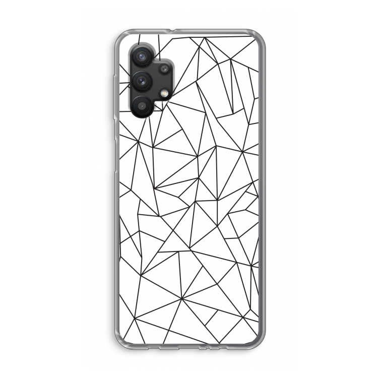 Geometrische lijnen zwart: Samsung Galaxy A32 5G Transparant Hoesje
