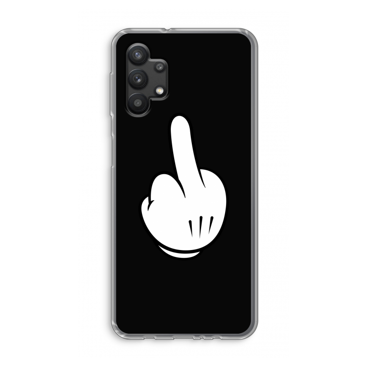 Middle finger black: Samsung Galaxy A32 5G Transparant Hoesje