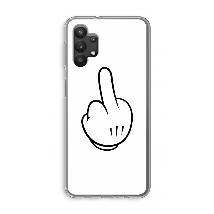 Middle finger white: Samsung Galaxy A32 5G Transparant Hoesje