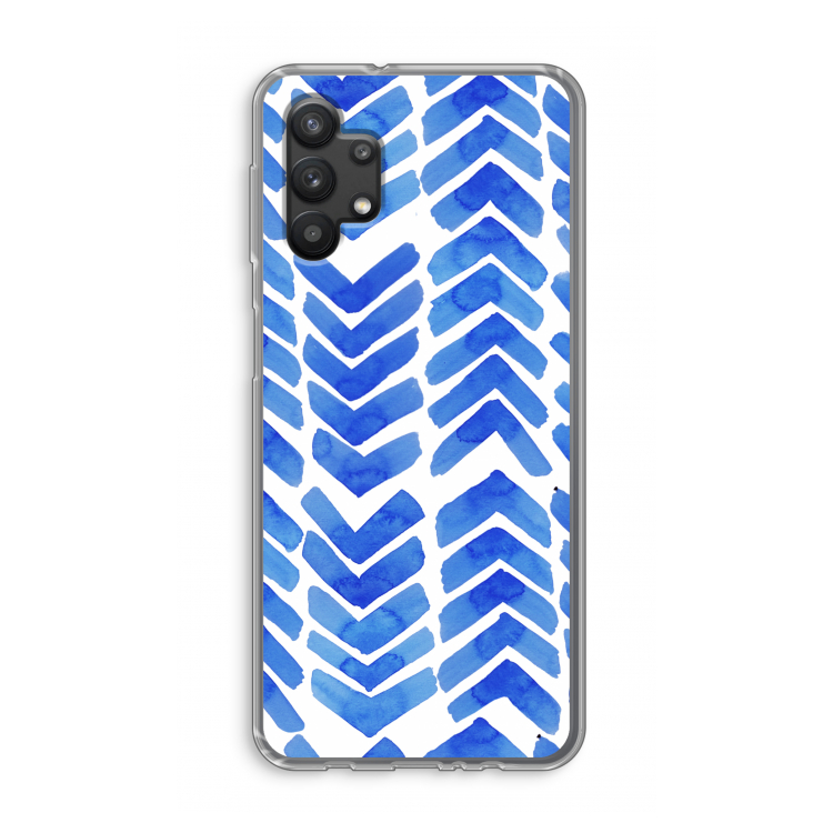 Blauwe pijlen: Samsung Galaxy A32 5G Transparant Hoesje