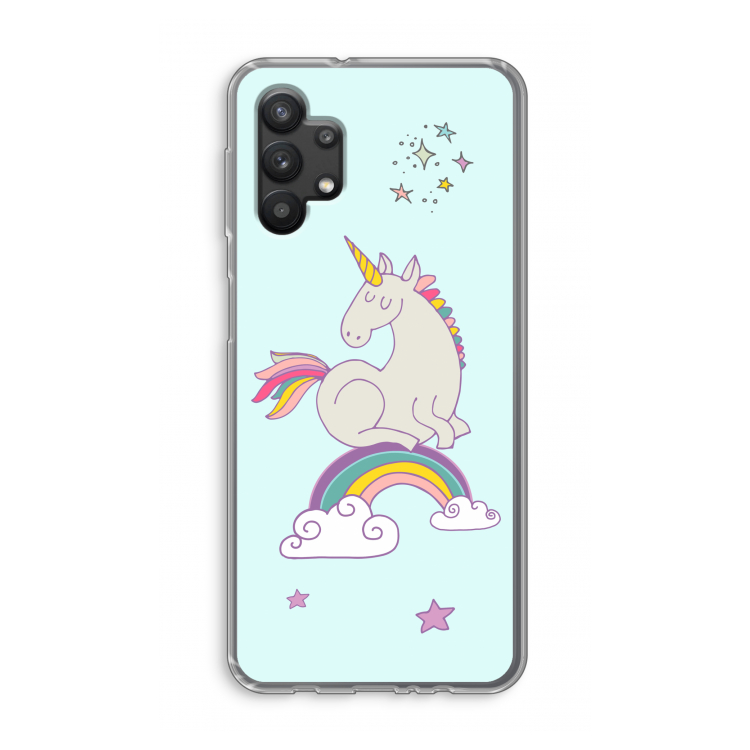 Regenboog eenhoorn: Samsung Galaxy A32 5G Transparant Hoesje