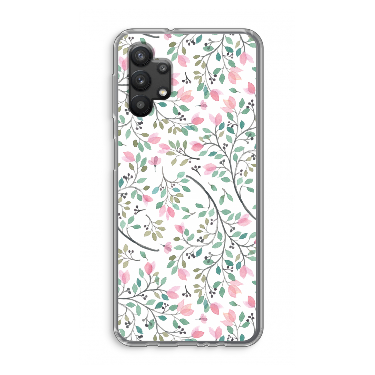 Sierlijke bloemen: Samsung Galaxy A32 5G Transparant Hoesje