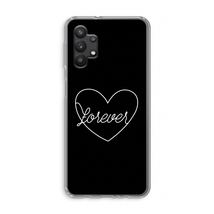 Forever heart black: Samsung Galaxy A32 5G Transparant Hoesje