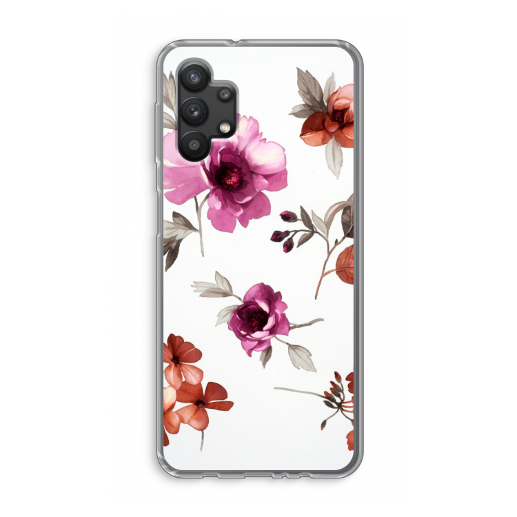 Geschilderde bloemen: Samsung Galaxy A32 5G Transparant Hoesje