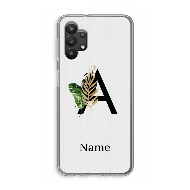 Charcoal Flora: Samsung Galaxy A32 5G Transparant Hoesje