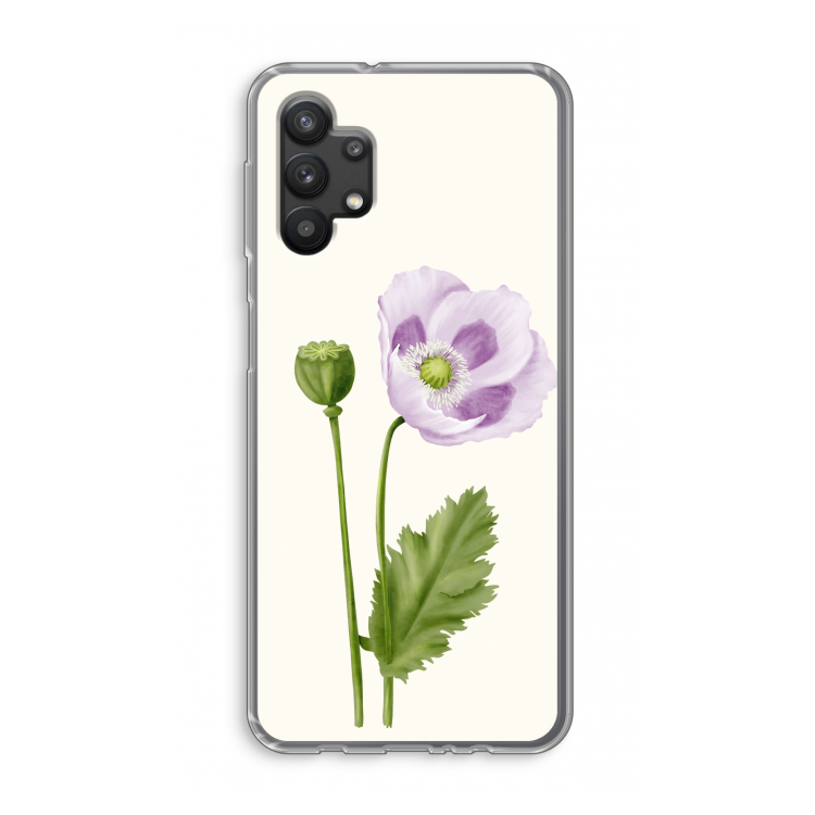 Purple poppy: Samsung Galaxy A32 5G Transparant Hoesje