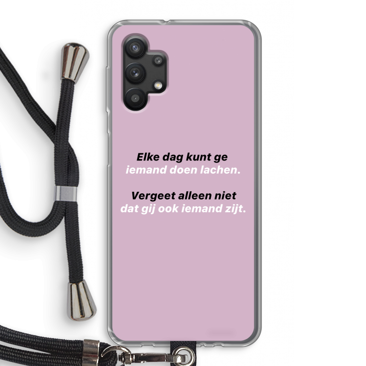 gij zijt ook iemand: Samsung Galaxy A32 5G Transparant Hoesje met koord