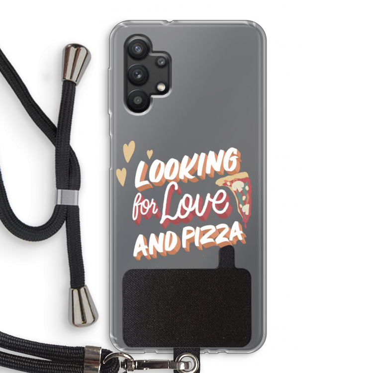 Pizza is the answer: Samsung Galaxy A32 5G Transparant Hoesje met koord