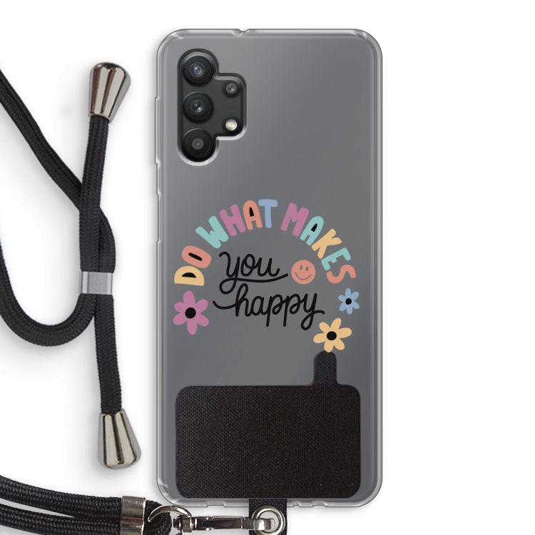 Happy days: Samsung Galaxy A32 5G Transparant Hoesje met koord