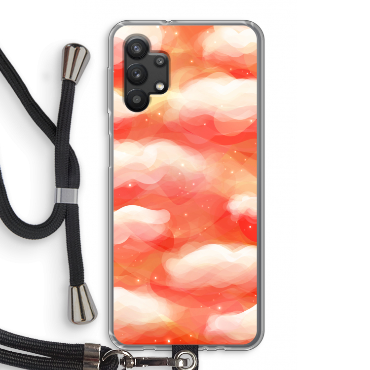 Lichte Wolken: Samsung Galaxy A32 5G Transparant Hoesje met koord