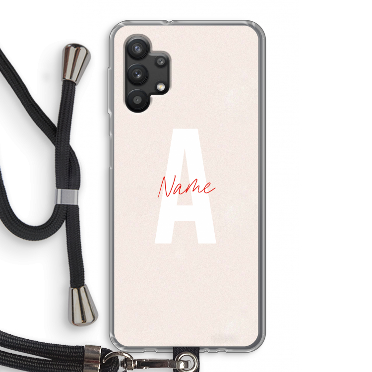 Strawberry Milkshake: Samsung Galaxy A32 5G Transparant Hoesje met koord