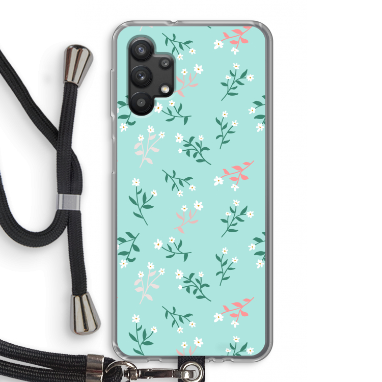 Small white flowers: Samsung Galaxy A32 5G Transparant Hoesje met koord