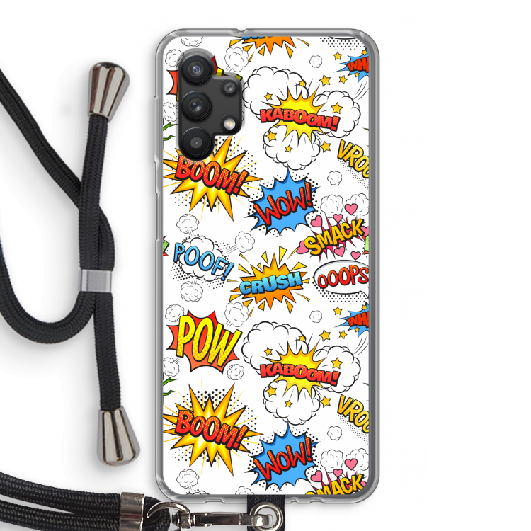Pow Smack: Samsung Galaxy A32 5G Transparant Hoesje met koord