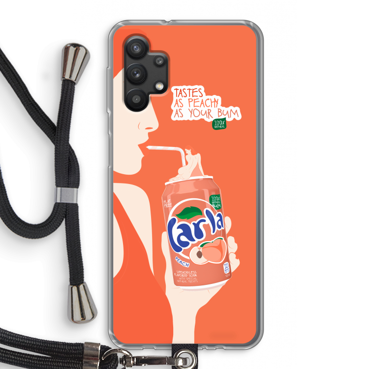 Peach please!: Samsung Galaxy A32 5G Transparant Hoesje met koord