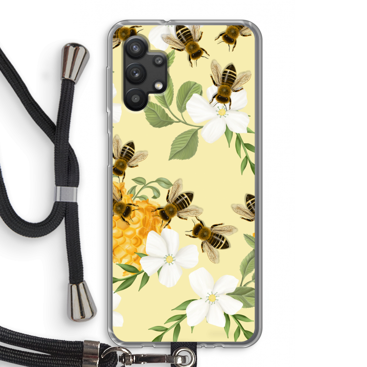 No flowers without bees: Samsung Galaxy A32 5G Transparant Hoesje met koord