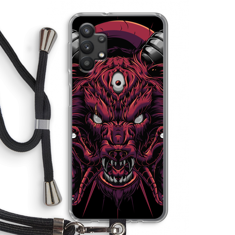 Hell Hound and Serpents: Samsung Galaxy A32 5G Transparant Hoesje met koord