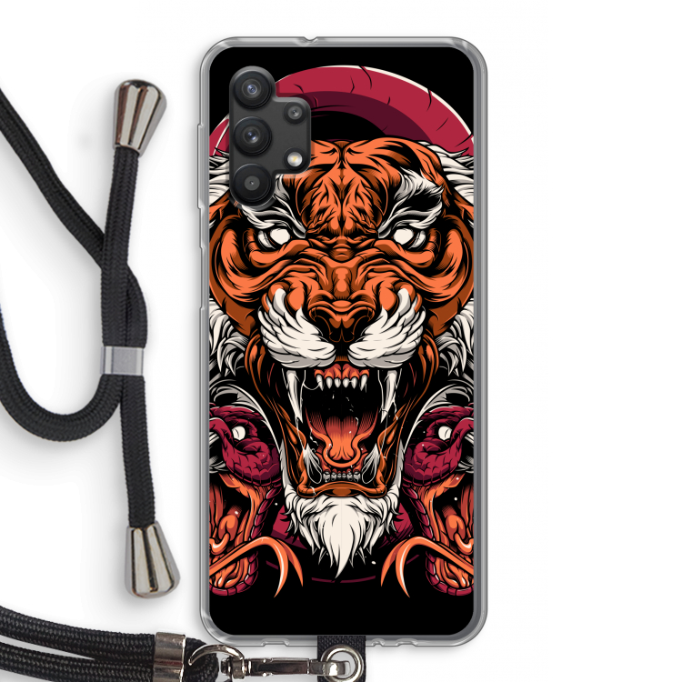 Tiger and Rattlesnakes: Samsung Galaxy A32 5G Transparant Hoesje met koord