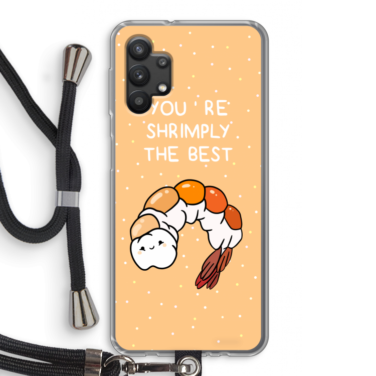 You're Shrimply The Best: Samsung Galaxy A32 5G Transparant Hoesje met koord