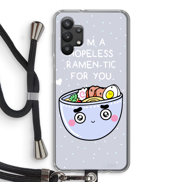 I'm A Hopeless Ramen-Tic For You: Samsung Galaxy A32 5G Transparant Hoesje met koord