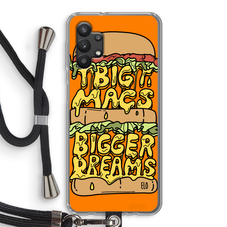 Big Macs Bigger Dreams: Samsung Galaxy A32 5G Transparant Hoesje met koord