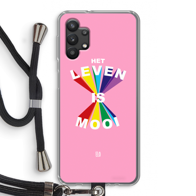 Het Leven Is Mooi: Samsung Galaxy A32 5G Transparant Hoesje met koord