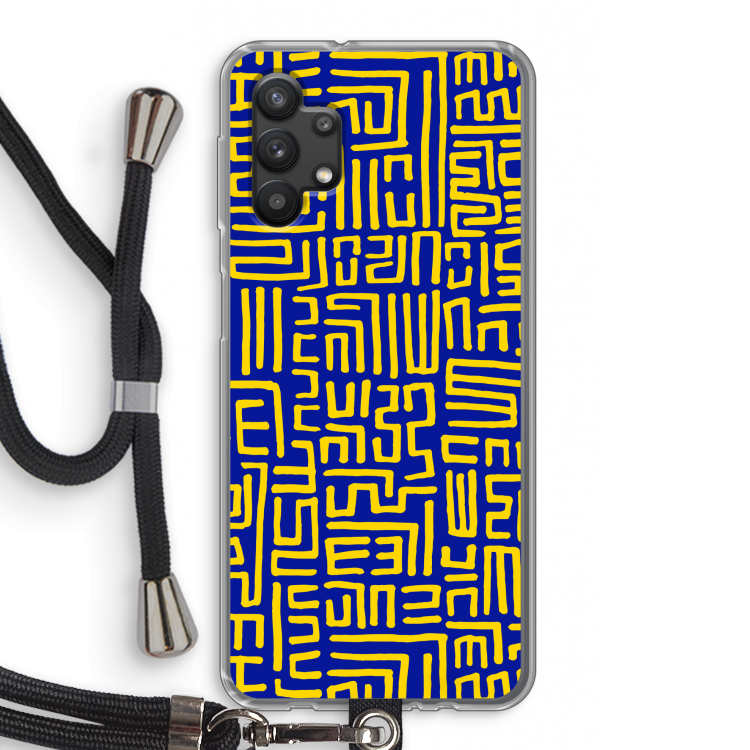 Majorelle Blue Print: Samsung Galaxy A32 5G Transparant Hoesje met koord