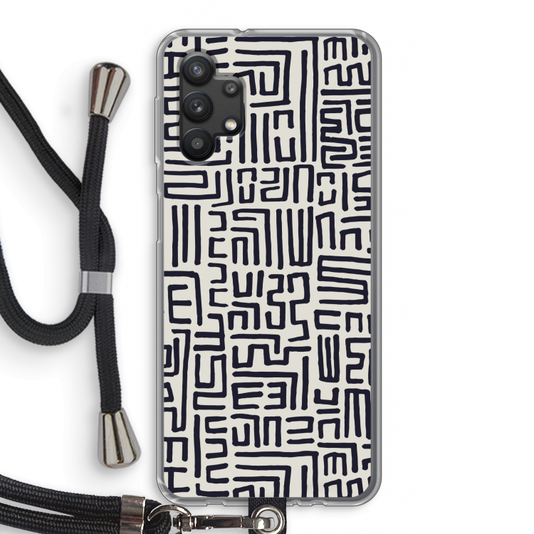 Moroccan Print: Samsung Galaxy A32 5G Transparant Hoesje met koord
