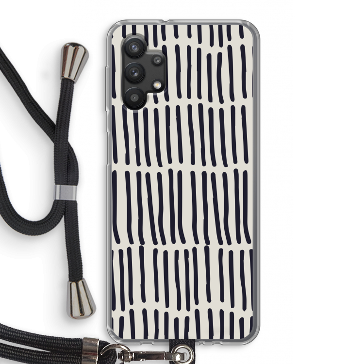 Moroccan stripes: Samsung Galaxy A32 5G Transparant Hoesje met koord