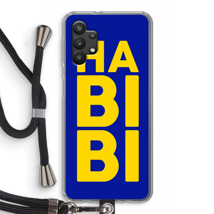 Habibi Blue: Samsung Galaxy A32 5G Transparant Hoesje met koord