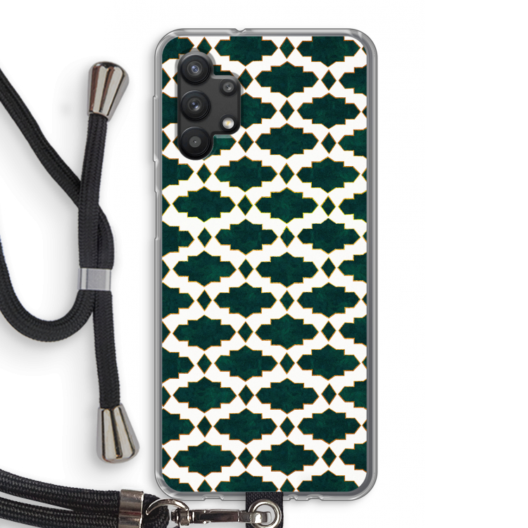 Moroccan tiles: Samsung Galaxy A32 5G Transparant Hoesje met koord