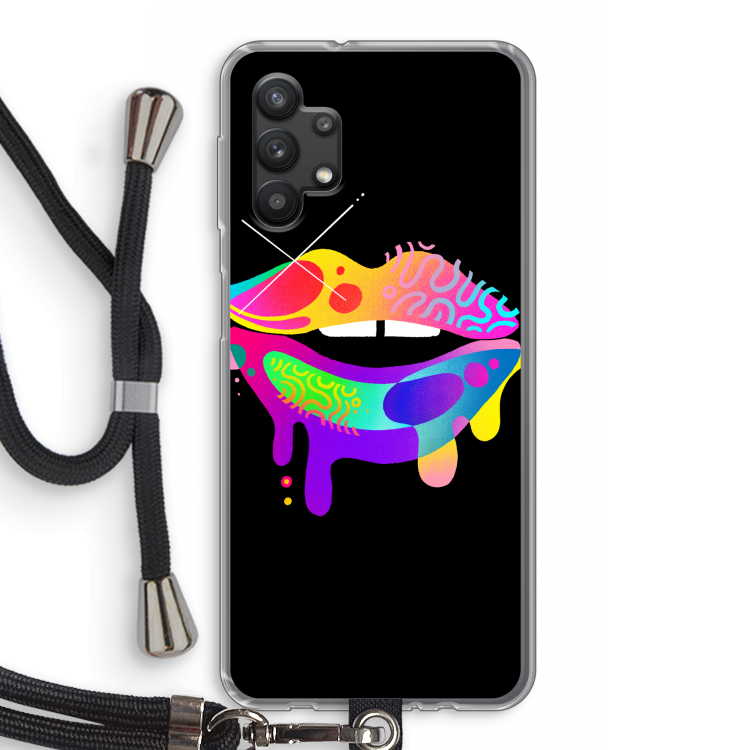 Lip Palette: Samsung Galaxy A32 5G Transparant Hoesje met koord