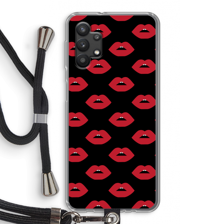 Lips: Samsung Galaxy A32 5G Transparant Hoesje met koord