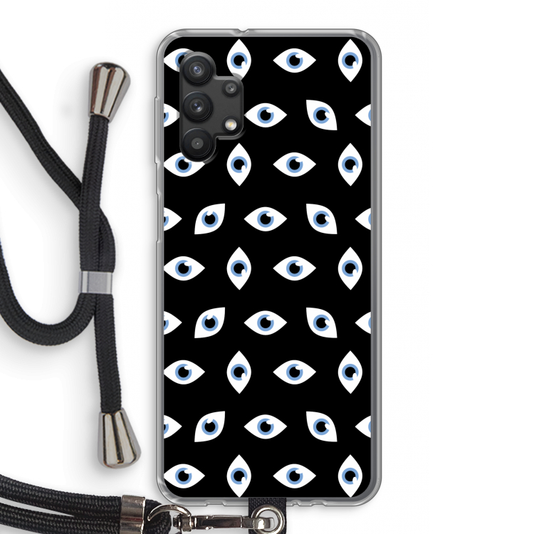 Eyes pattern: Samsung Galaxy A32 5G Transparant Hoesje met koord