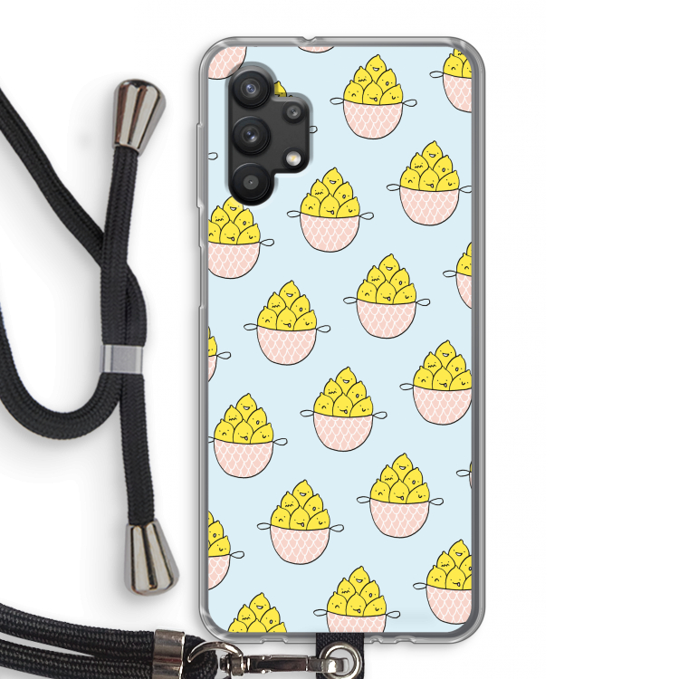 Citroenen: Samsung Galaxy A32 5G Transparant Hoesje met koord