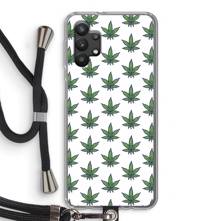 Weed: Samsung Galaxy A32 5G Transparant Hoesje met koord