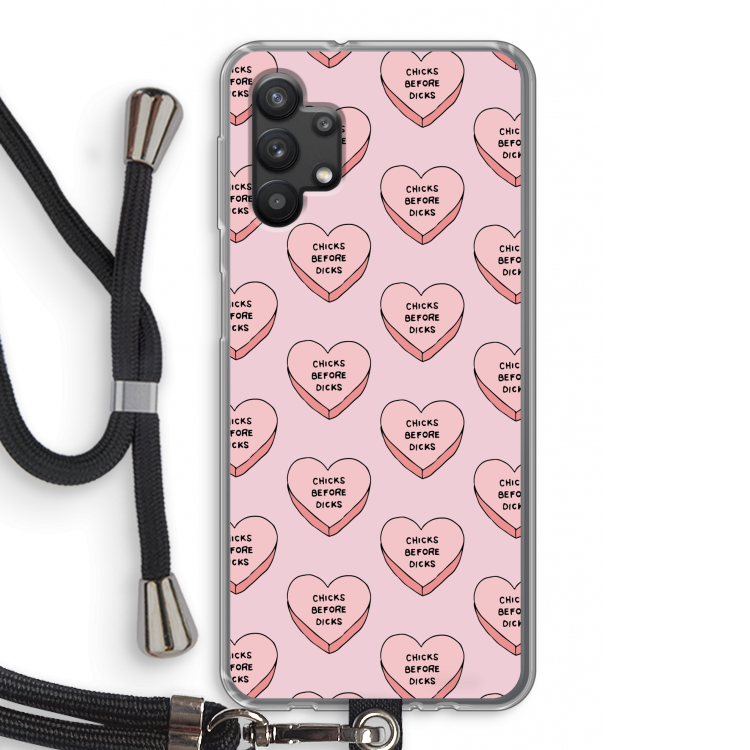 Chicks before dicks: Samsung Galaxy A32 5G Transparant Hoesje met koord