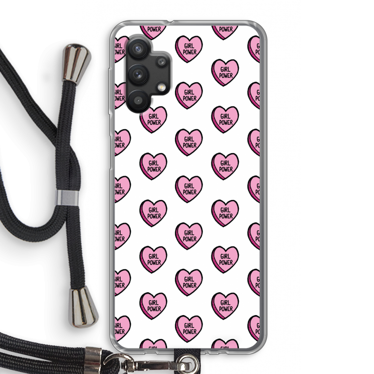 GIRL POWER: Samsung Galaxy A32 5G Transparant Hoesje met koord