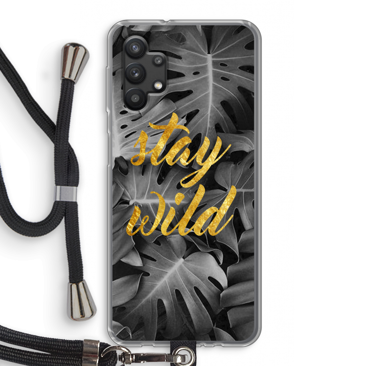 Stay wild: Samsung Galaxy A32 5G Transparant Hoesje met koord