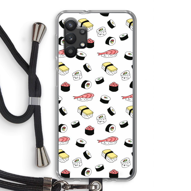 Sushi time: Samsung Galaxy A32 5G Transparant Hoesje met koord