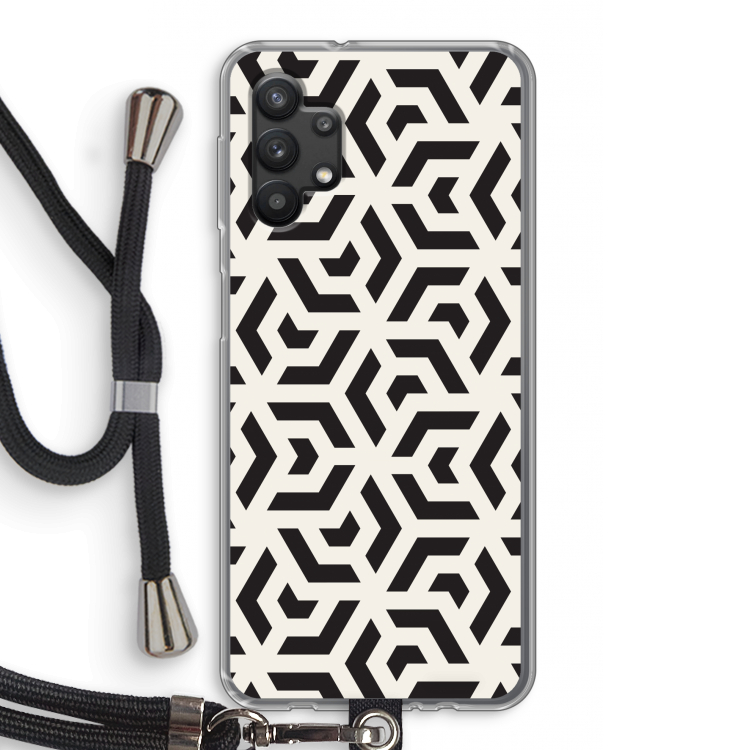 Crazy pattern: Samsung Galaxy A32 5G Transparant Hoesje met koord